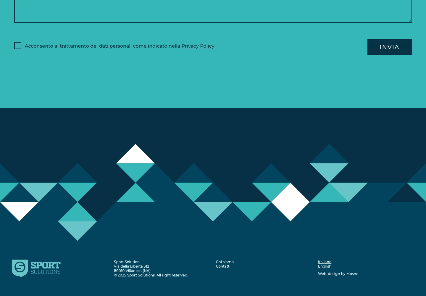 sport solutions website responsive desktop - footer - gennaro cestrone