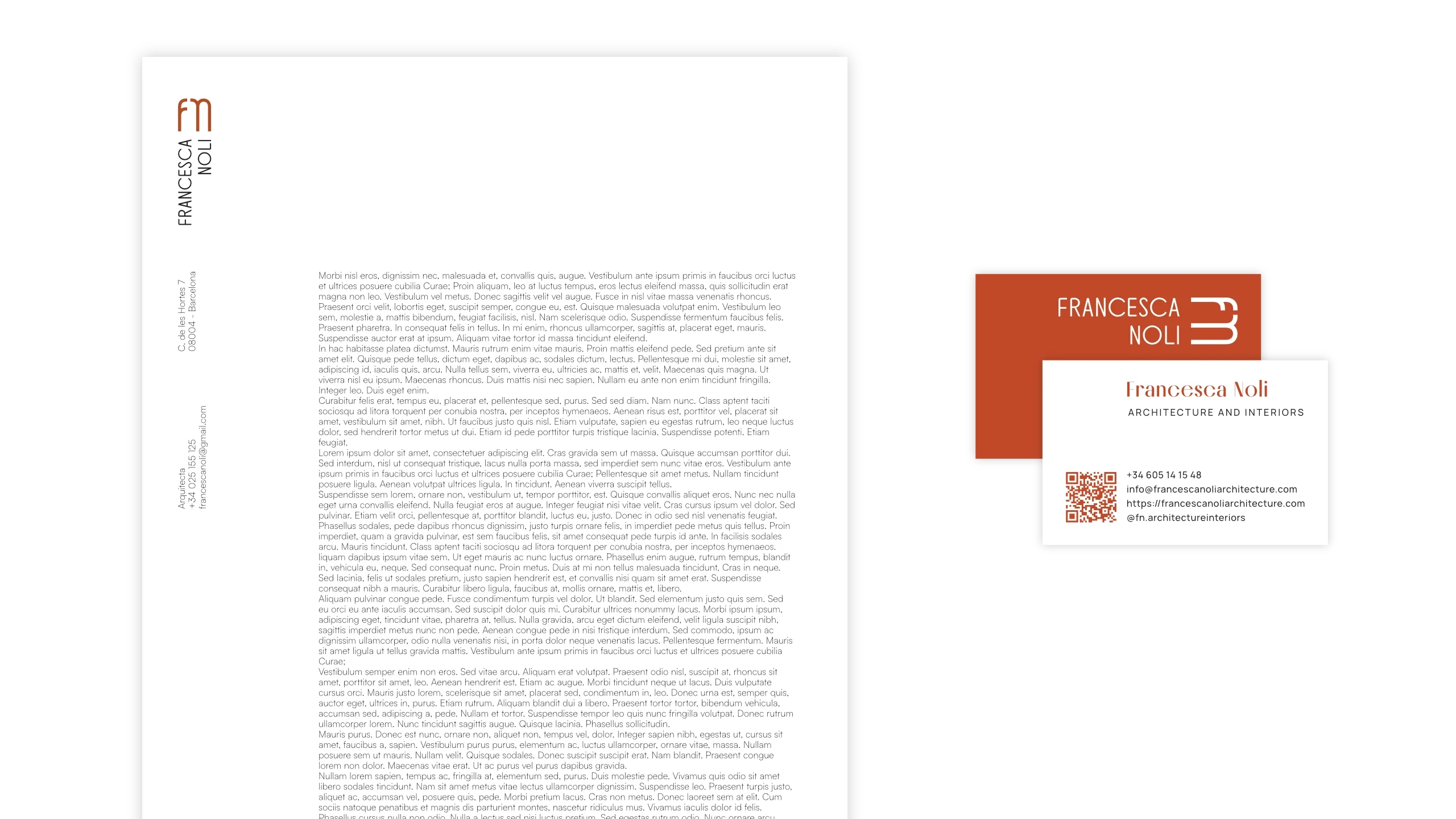 Francesca Noli letter and business card