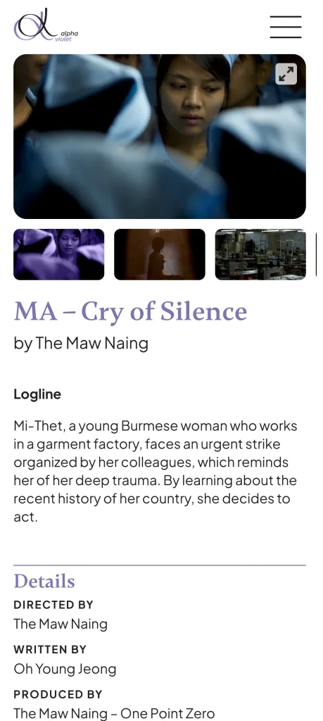 Alpha Violet Gennaro Cestrone film page mobile top