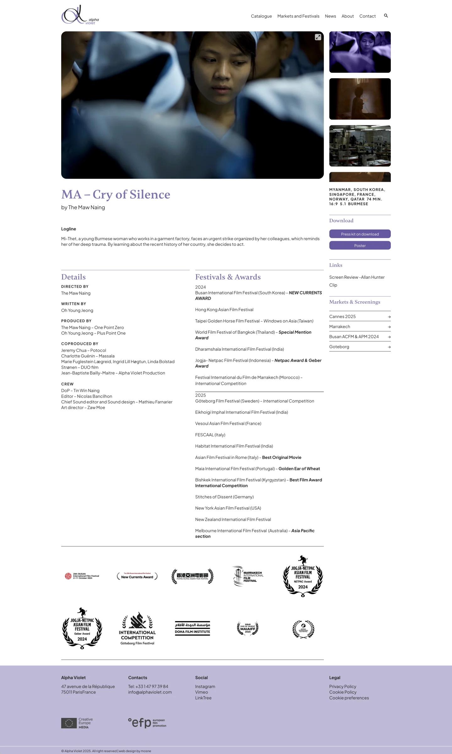 Alpha Violet Gennaro Cestrone film page new layout