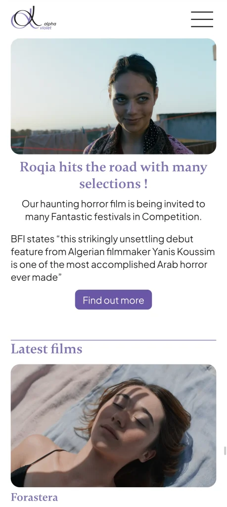 Alpha Violet Gennaro Cestrone homepage mobile