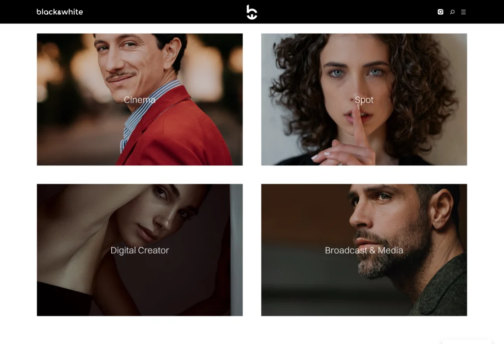 Black and white – homepage